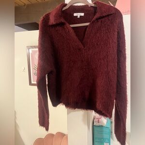 Madewell burgandy alpaca Sweater